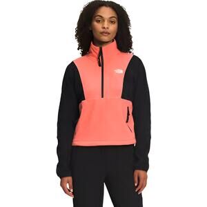 The North Face TKA Attitude 1/4 Zip Fleece Pullover Jacket Orange Black Size S
